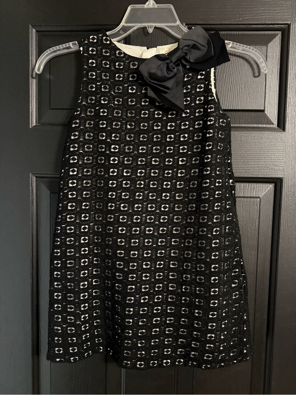 kate spade Black and White Sequin Grid Bow Dress